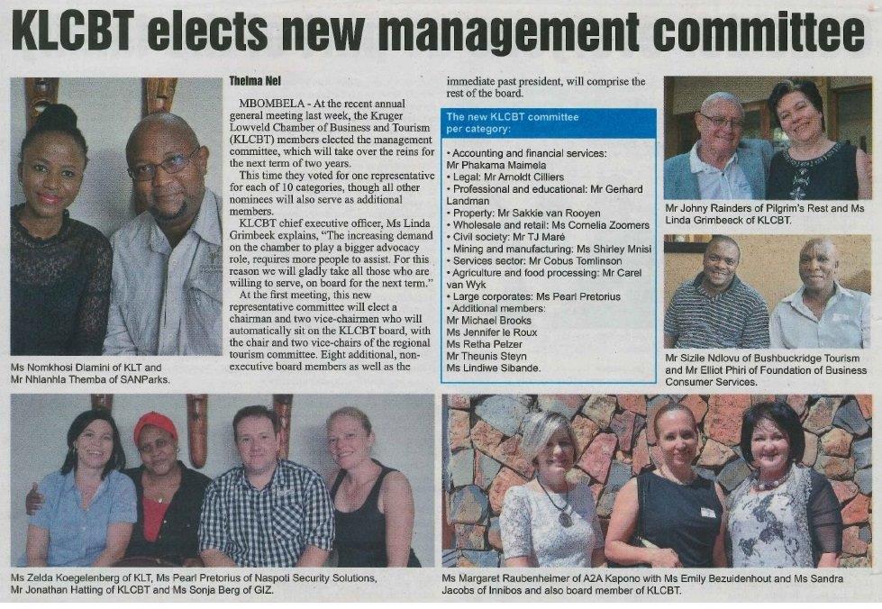 KLCBT elects new management committee 29 April 2016 Lowvelder jpeg.