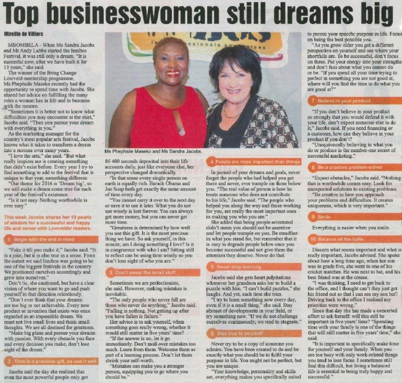 Top Business Women Still dream big 08-04-2016 Lowveld Media