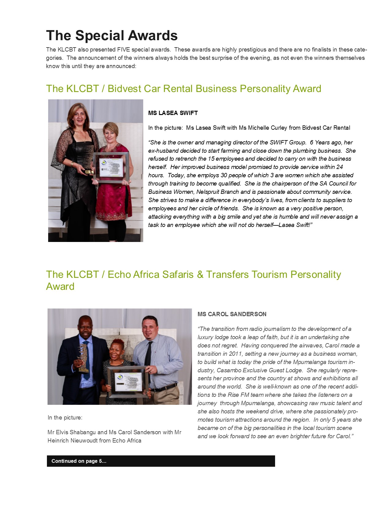 KLCBT Annual Awards - the winners 2016 page 4
