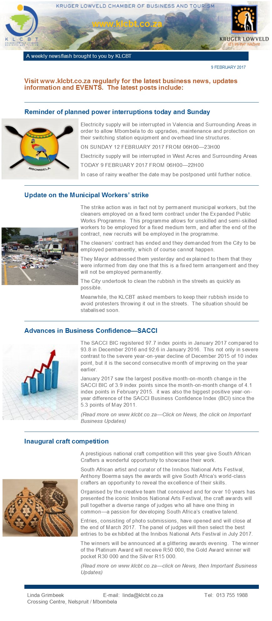 KLCBT Newsflash - 9 February 2017