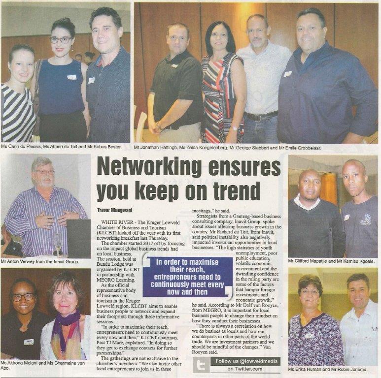 Networking Ensures you keep on trend - Friday 3 Jan 2017