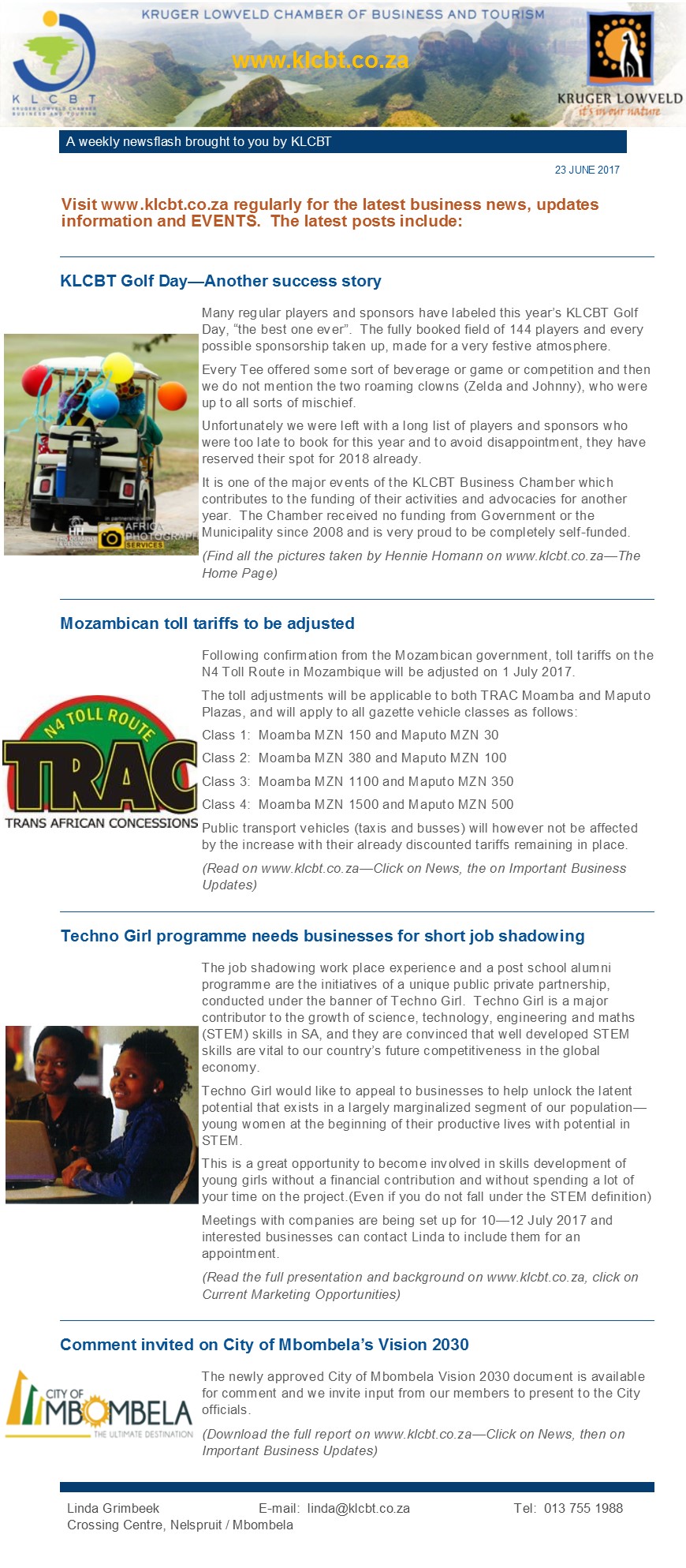 KLCBT Newsflash - 23 June 2017